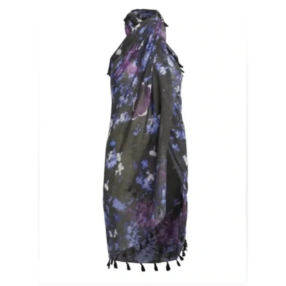 Peter Som Dream Floral Sarong One Size Meteorite Swim Cover-Up Dress‎ Wrap
